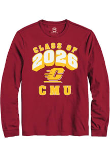 Summit Sportswear Central Michigan Chippewas Maroon Class of 2026 Long Sleeve T Shirt