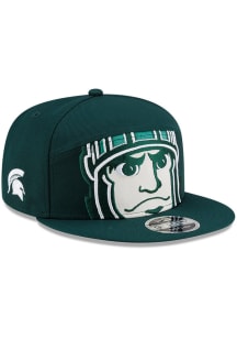 New Era Michigan State Spartans Green Mascot Split Panel 9FIFTY Mens Snapback Hat