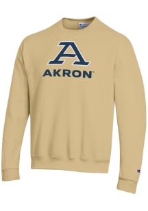 Champion Akron Zips Mens Gold Powerblend Long Sleeve Crew Sweatshirt