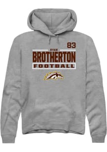 Ryan Brotherton Western Michigan Broncos Mens Grey Football NIL Stacked Box Player Hood