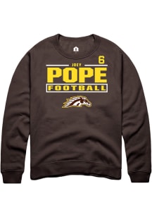 Joey Pope Western Michigan Broncos Mens Brown Football NIL Stacked Box Player Crew