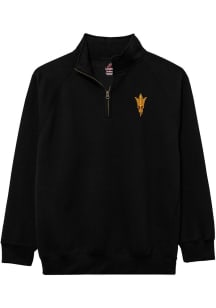 League Arizona State Sun Devils Mens Black Essentials Embroidery Long Sleeve Qtr Zip Pullover