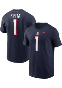 Noah Fifita Arizona Wildcats Navy Blue Football Name and Number Short Sleeve Player T Shirt