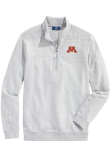 Vineyard Vines Minnesota Golden Gophers Mens Grey Shep Shirt Long Sleeve Qtr Zip Pullover