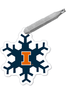 Illinois Fighting Illini Snowflake Ornament - Navy Blue