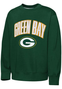 Green Bay Packers Youth Green Place Kicker Long Sleeve Crew Sweatshirt