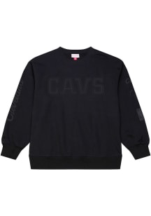 Mitchell and Ness Cleveland Cavaliers Mens Black Phantom Long Sleeve Fashion Sweatshirt