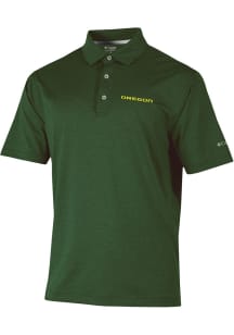 Columbia Oregon Ducks Mens Green Sand Tee Short Sleeve Polo