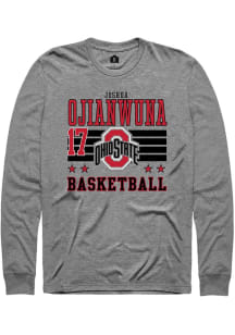 Joshua Ojianwuna Ohio State Buckeyes Grey NIL Striped Long Sleeve Player T Shirt