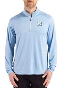 Cutter and Buck North Carolina Tar Heels Mens Light Blue Coastline Long Sleeve Qtr Zip Pullover