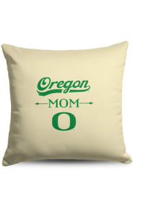 Oregon Ducks Mom 18x18 Throw Pillow - White