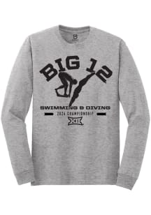 Summit Sportswear Big 12 Grey 2026 Swimming & Diving Championship Long Sleeve T Shirt