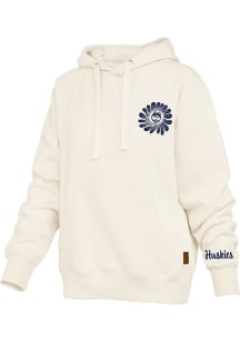Pressbox UConn Huskies Womens Ivory Elena Hooded Sweatshirt
