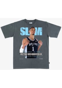 Victor Wembanyama San Antonio Spurs Charcoal SLAM 247 Short Sleeve Fashion Player T Shirt