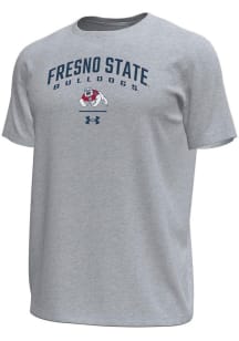 Under Armour Fresno State Bulldogs Grey Arch over logo Tech Stretch Short Sleeve T Shirt