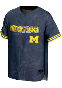 ProSphere Michigan Wolverines Mens Blue Vigor Design Baseball Jersey