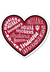 Indiana Hoosiers 3.5" Heart Rugged Stickers - Crimson