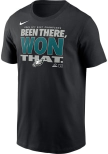 Nike Philadelphia Eagles Black Division Champion 2025 Super Helmet Short Sleeve T Shirt