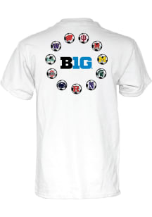 Blue 84 Big Ten White Big Ten Men's Soccer All Teams Short Sleeve T Shirt