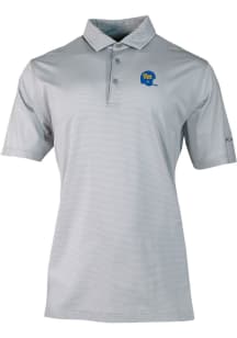 Columbia Pitt Panthers Mens Grey Vault Heat Seal Double Hit Short Sleeve Polo