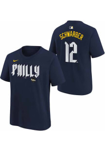 Kyle Schwarber Philadelphia Phillies Youth Navy Blue City Connect NN Player Tee