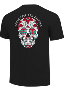 Texas Tech Red Raiders Black Sugar Skull Short Sleeve T Shirt