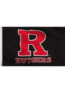 Rutgers Scarlet Knights 3x5 Black Grommet Silk Screen Grommet Flag - Black