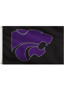 K-State Wildcats 3x5 Black Grommet Silk Screen Grommet Flag - Purple