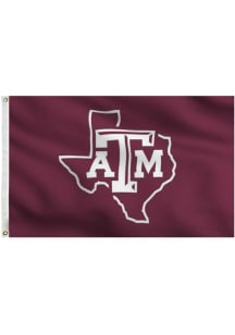 Texas A&M Aggies 3x5 Texas Outline Grommet Silk Screen Grommet Flag - Maroon