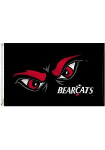 Cincinnati Bearcats 3x5 Eyes Black Silk Screen Grommet Silk Screen Grommet Flag - Black