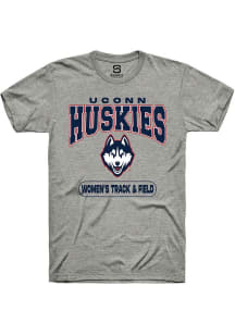 Summit Sportswear UConn Huskies Grey Women's Track & Field Short Sleeve T Shirt