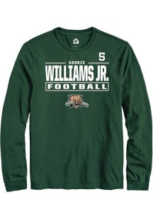 Adonis Williams Jr. Ohio Bobcats Green Football NIL Stacked Box Long Sleeve Player T Shirt