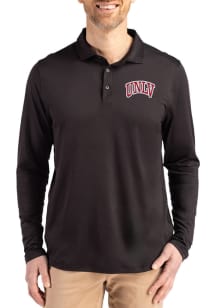 Cutter and Buck UNLV Runnin Rebels Mens Black Coastline Long Sleeve Polo Shirt