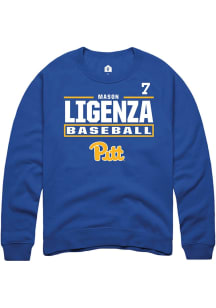Mason Ligenza Pitt Panthers Mens Blue NIL Stacked Box Player Crew