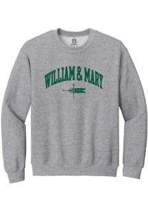 Summit Sportswear William & Mary Tribe Mens Grey ARCH SEAL Long Sleeve Crew Sweatshirt