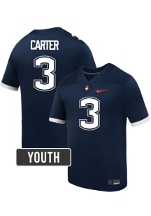 Esean Carter UConn Huskies Youth Navy Blue Nike NIL Name And Number Football Jersey