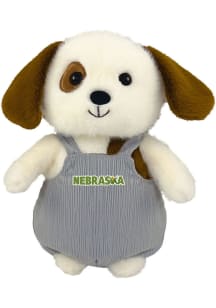 Nebraska Dog in Overalls Plush - White