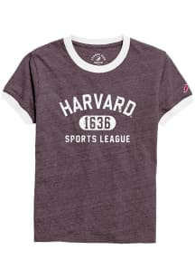 Harvard Crimson Youth Maroon Wordmark Athletic Dept Short Sleeve Fashion T-Shirt