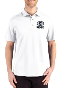 Cutter and Buck Green Bay Packers White Mono Advantage Refresh Pique Big and Tall Polo