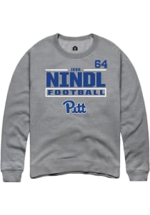Josh Nindl Pitt Panthers Mens Graphite Football NIL Stacked Box Player Crew