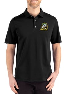 Cutter and Buck Oregon Ducks Mens Black Advantage Refresh Short Sleeve Polo