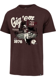 47 Texas A&M Aggies Maroon Gig 'Em Throwback Football Short Sleeve Fashion T Shirt