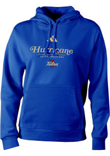 Adidas Tulsa Golden Hurricane Womens Blue Heat Seal Fleece Hooded Sweatshirt