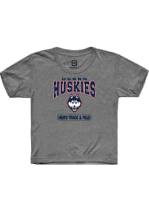 Summit Sportswear UConn Huskies Youth Graphite Men's Track & Field Short Sleeve T-Shirt