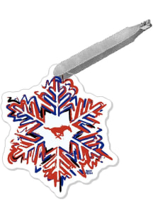 SMU Mustangs Snowflake Ornament - Blue