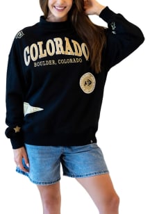 Gameday Social Colorado Buffaloes Womens Black All Over Scatter Crew Sweatshirt
