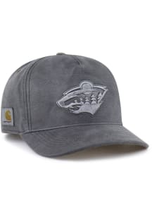 47 Minnesota Wild Carhartt Garment Dyed Tonal Hitch RF Adjustable Hat - Charcoal