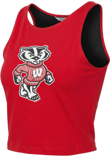Wisconsin Badgers Womens Red First Down Tank Top