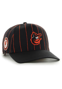 47 Baltimore Orioles Rawlings Pin Stripe Hitch Adjustable Hat - Black