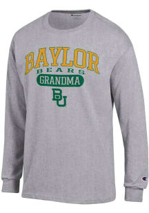 Champion Baylor Bears Grey Pill Box Grandma Jersey Long Sleeve T Shirt